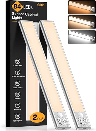Gritin Under Cabinet Lights, 5 Brightness Levels, Rechargeable, Motion Sensor for sale on BNS