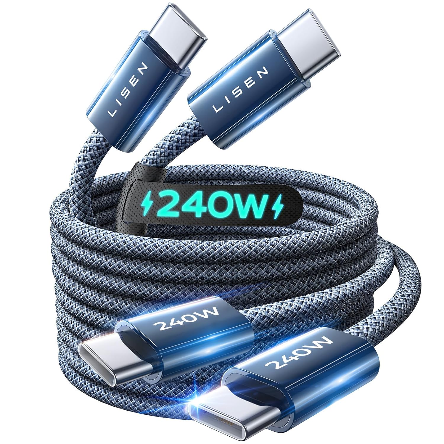 LISEN 240W USB C to USB C Cable 2-Pack, 2m Fast Charger Cable for sale on BNS