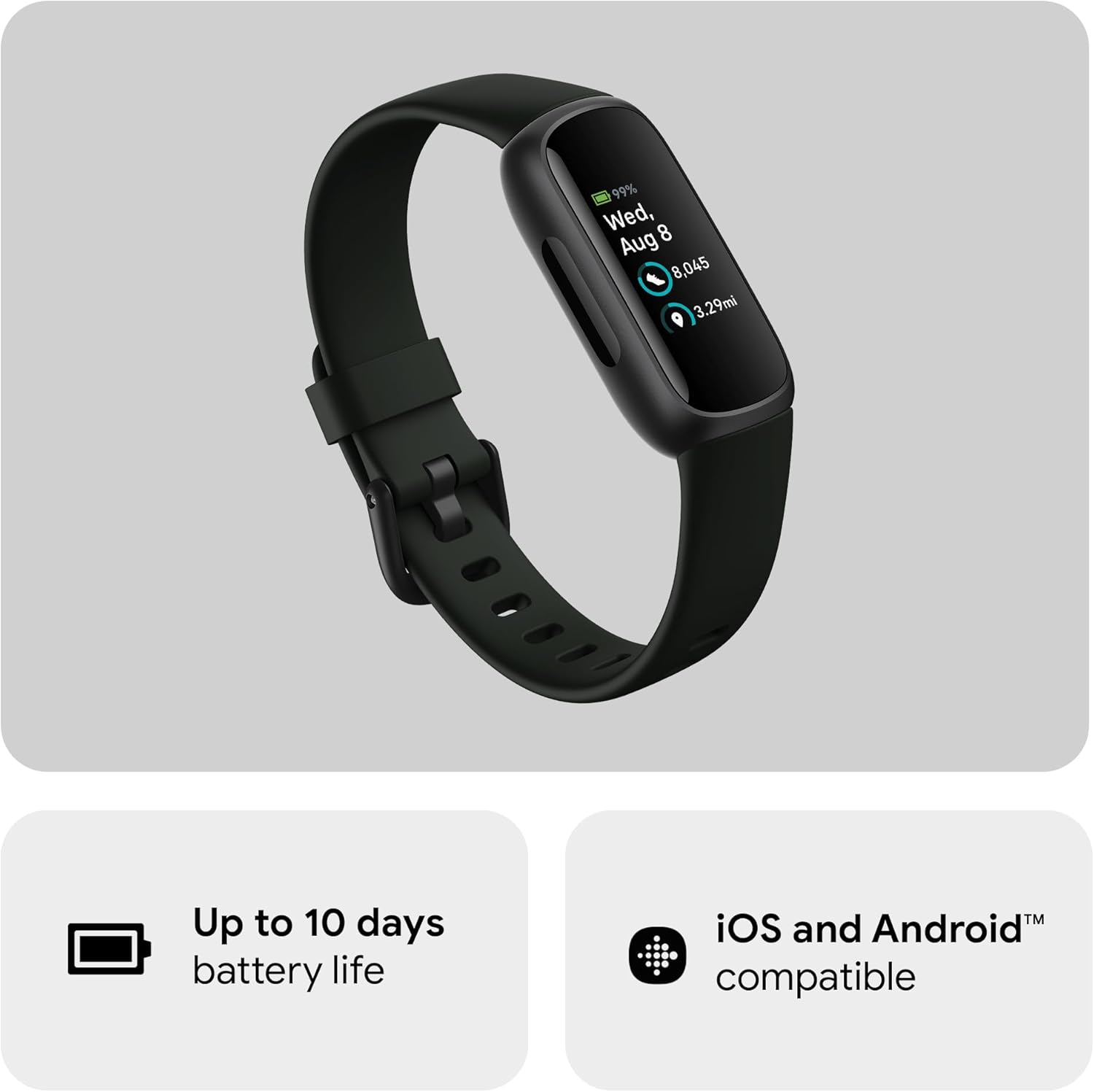 Fitbit Inspire 3 Activity Tracker with 6-months Premium Membership, Black/Midnight Zen for sale on BNS
