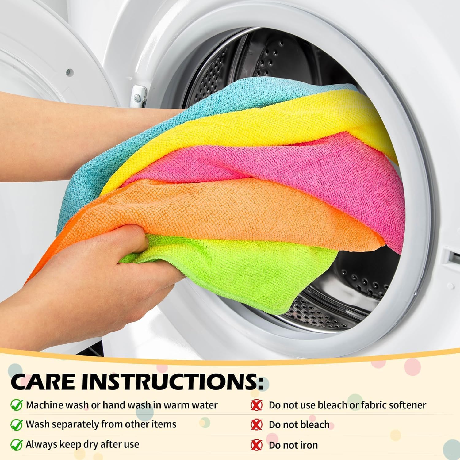20 Pack Microfiber Cleaning Cloth, Lint-Free Car Wash Towels, All-Purpose Absorbent Cleaning Rags, 5 Colors for sale on BNS