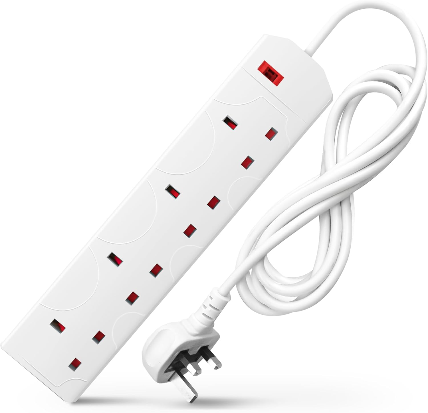 Power Extension Lead with 4 AC Outlets and USB C, 2M Cable, Surge Protected for sale on BNS