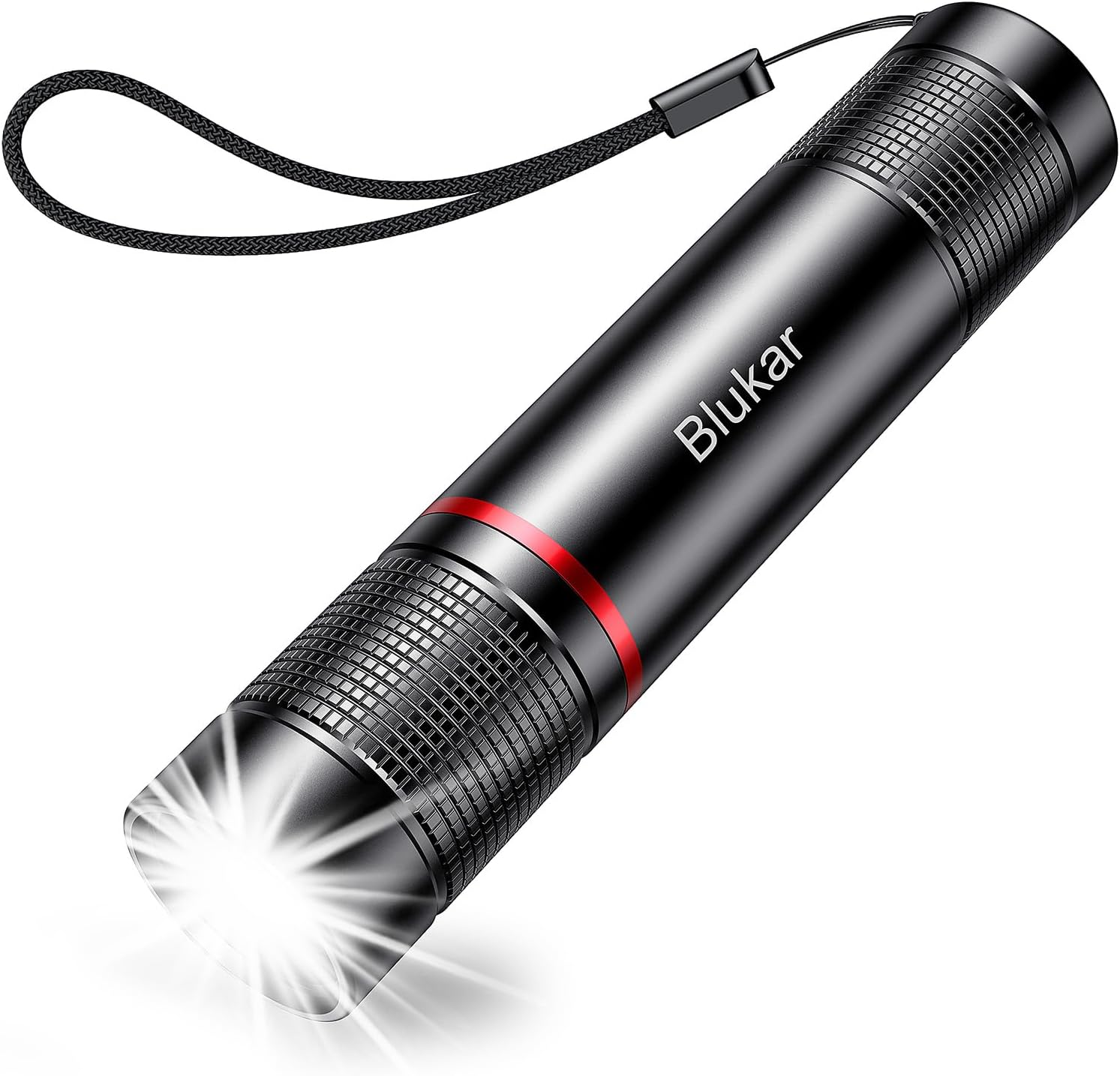 Blukar Super Bright LED Torch, USB Rechargeable Flashlight with 4 Modes, Adjustable Focus and Waterproof for sale on BNS