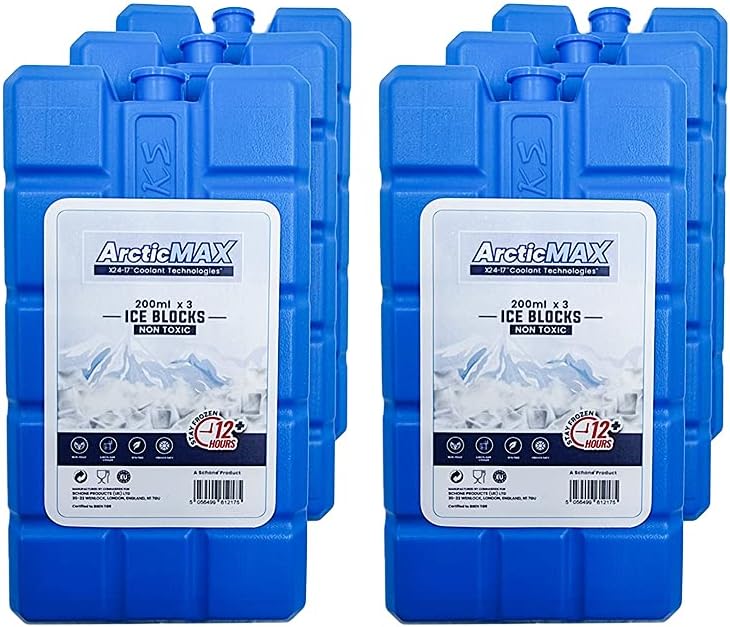 Schone® Ice Blocks 200ml x 6 – Reusable Coolant that Stays Frozen for Longer – 12+ Hrs Chilled - for BEVERAGES, Picnics, Lunch Boxes & Cool Bags for sale on BNS