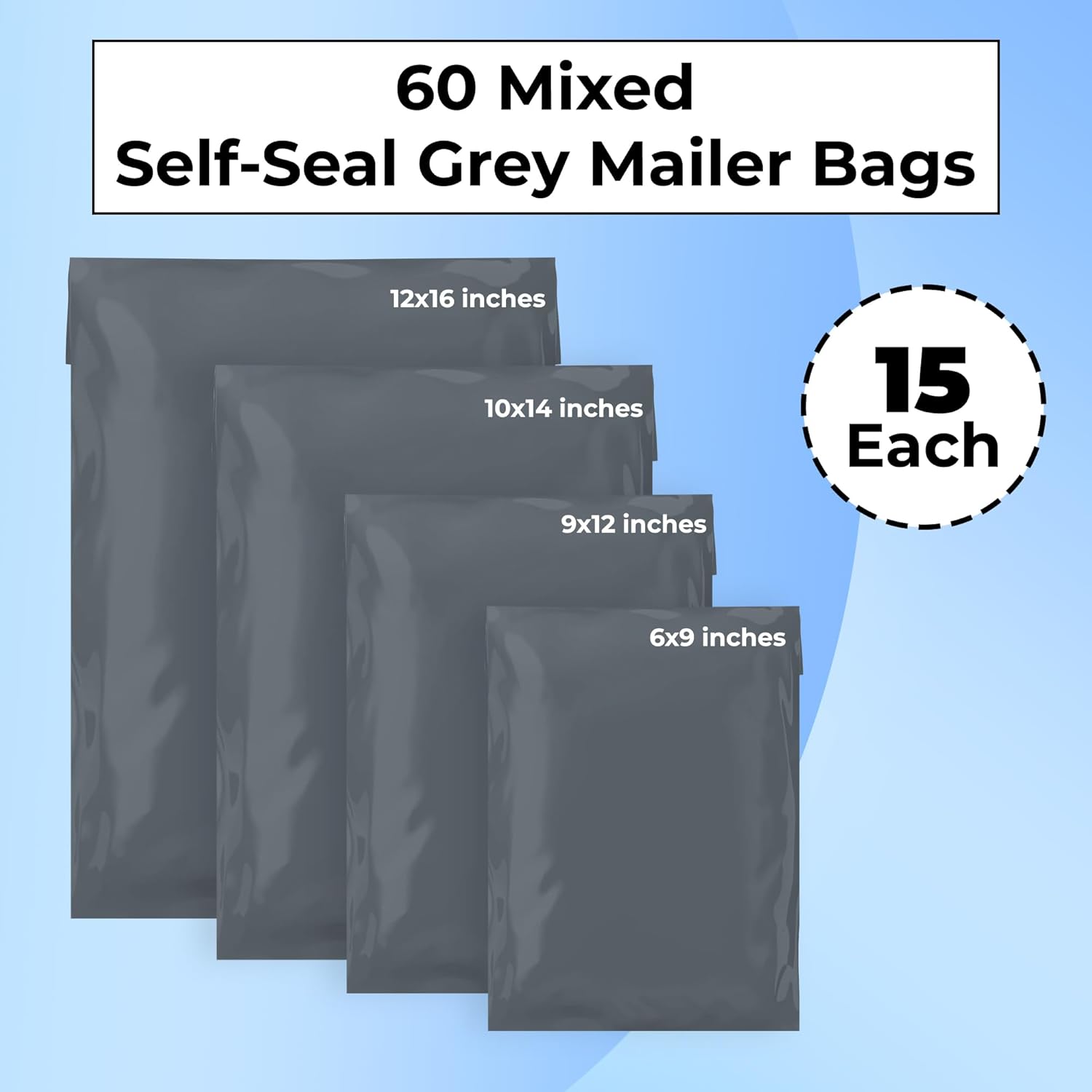 Self-Seal Tamper-Proof Packaging Bags, 10x13 Inch (Assorted) for sale on BNS