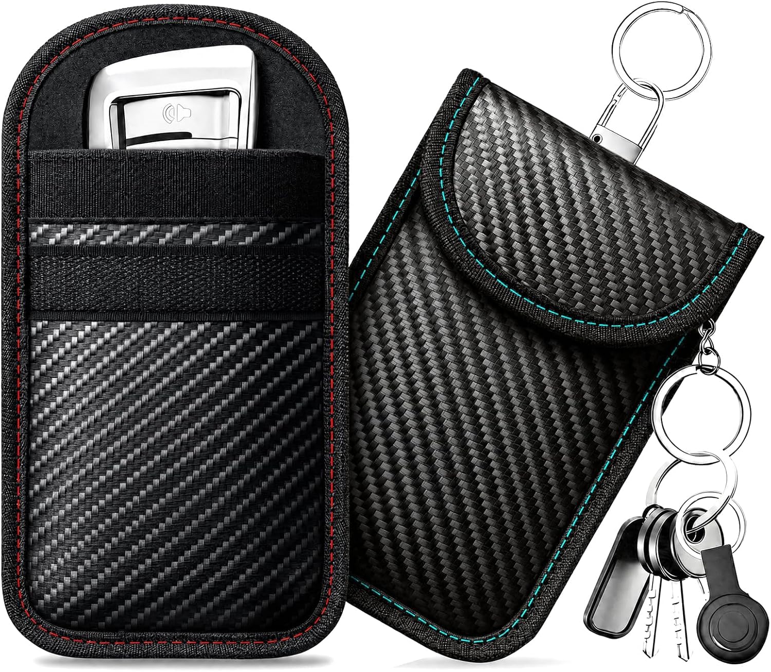Caslord 2 Pack Faraday Pouch for Car Keys - M - Red and Blue for sale on BNS